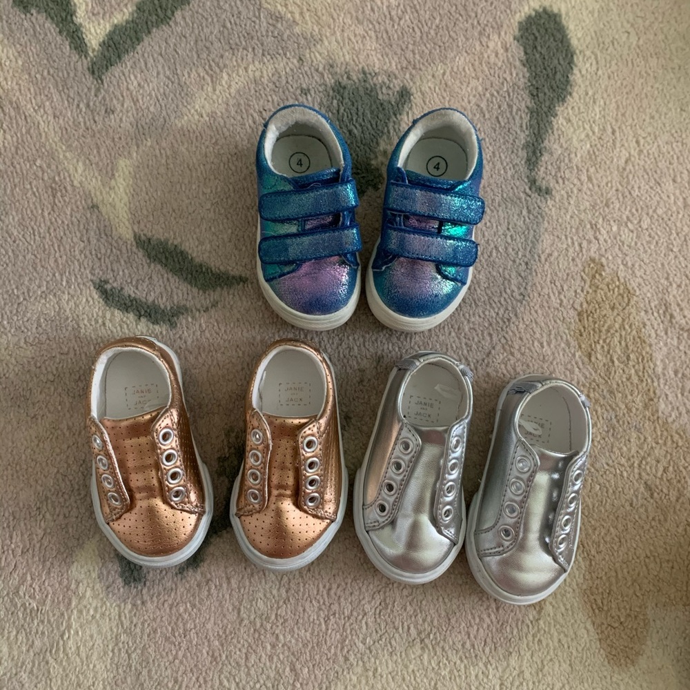 Lot of 3 kids size 4 sneakers
